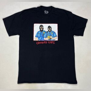 Salem7 Crooked Cops Graphic T-shirt Men Large Black Short Sleeve
